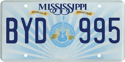 MS license plate BYD995