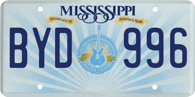 MS license plate BYD996