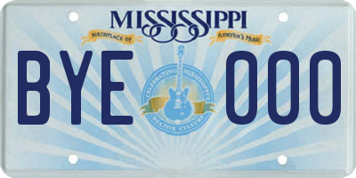 MS license plate BYE000