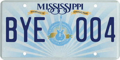 MS license plate BYE004