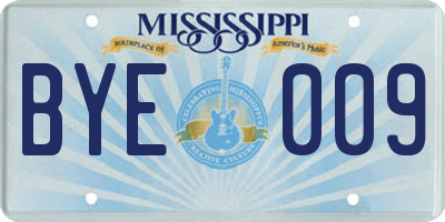 MS license plate BYE009