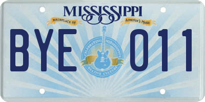 MS license plate BYE011
