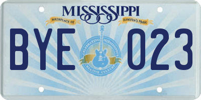 MS license plate BYE023