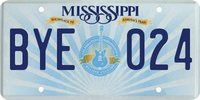 MS license plate BYE024