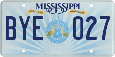 MS license plate BYE027