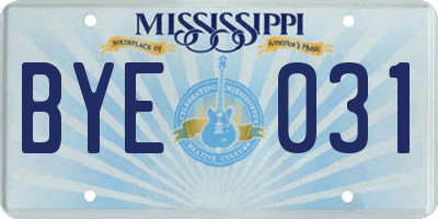 MS license plate BYE031