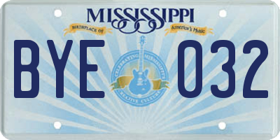 MS license plate BYE032