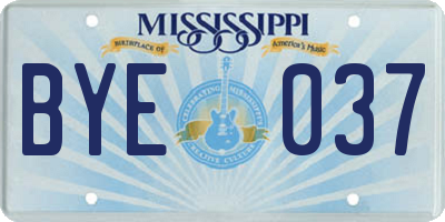 MS license plate BYE037
