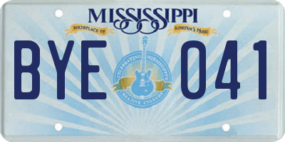 MS license plate BYE041