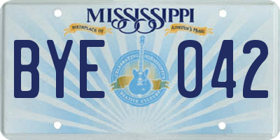 MS license plate BYE042