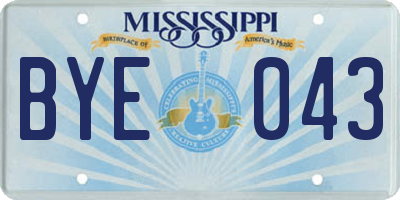 MS license plate BYE043