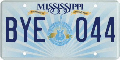 MS license plate BYE044