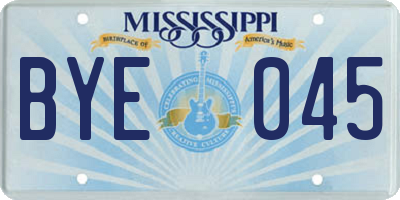 MS license plate BYE045