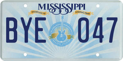 MS license plate BYE047