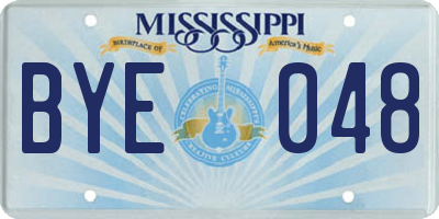 MS license plate BYE048