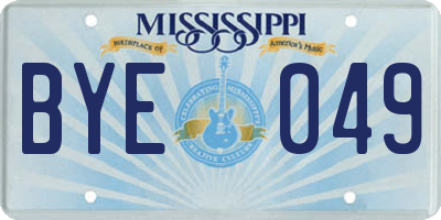 MS license plate BYE049
