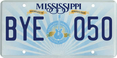 MS license plate BYE050