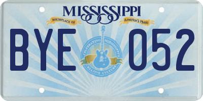 MS license plate BYE052