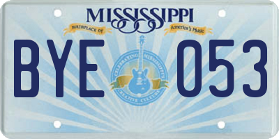 MS license plate BYE053
