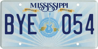 MS license plate BYE054