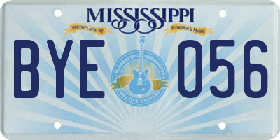 MS license plate BYE056