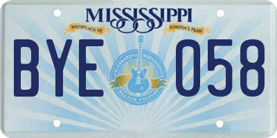 MS license plate BYE058