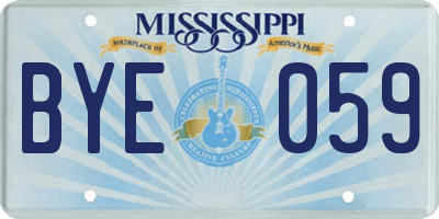 MS license plate BYE059