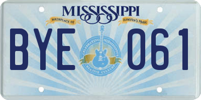 MS license plate BYE061