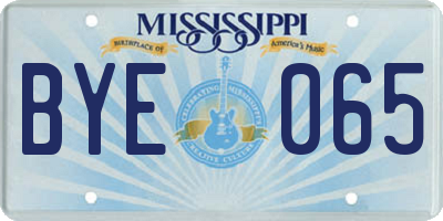 MS license plate BYE065