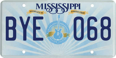 MS license plate BYE068