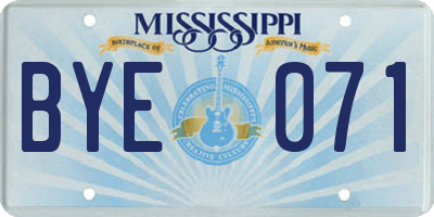 MS license plate BYE071