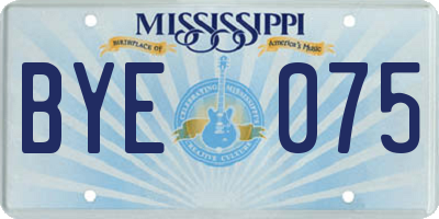 MS license plate BYE075