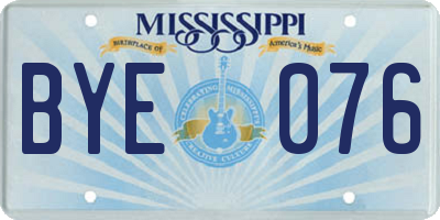 MS license plate BYE076