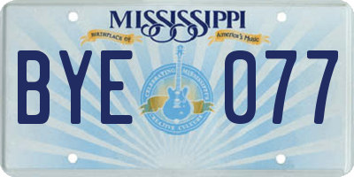 MS license plate BYE077