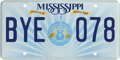 MS license plate BYE078