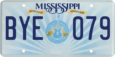 MS license plate BYE079