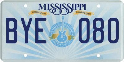 MS license plate BYE080