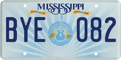 MS license plate BYE082