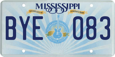 MS license plate BYE083