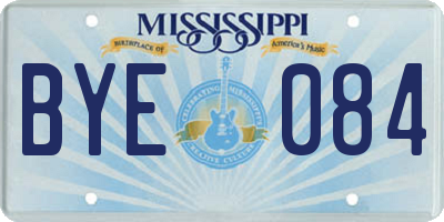 MS license plate BYE084