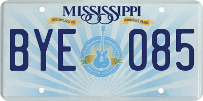 MS license plate BYE085