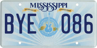 MS license plate BYE086