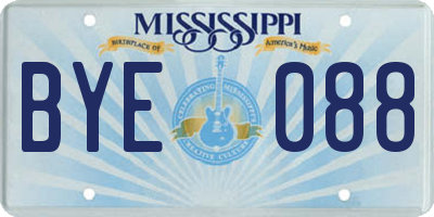 MS license plate BYE088