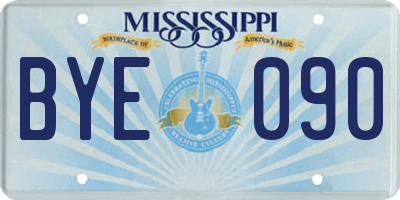 MS license plate BYE090