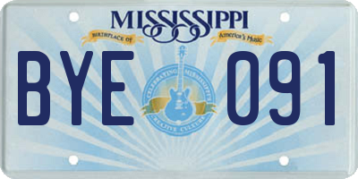 MS license plate BYE091
