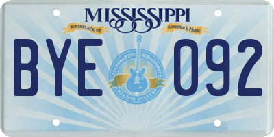 MS license plate BYE092
