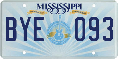 MS license plate BYE093