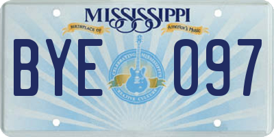 MS license plate BYE097