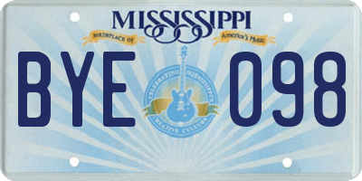 MS license plate BYE098