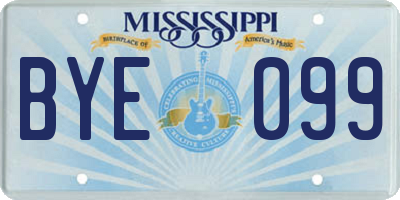 MS license plate BYE099